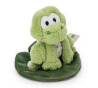 NICI 62281 Fridolin Frog Ranocchio di peluche seduto su una foglia, morbido pupazzo per coccole e giochi, per adulti e bambini, 7 cm, verde