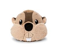NICI-62284 Cuscino in Peluche con Motivo Woodsnacker, Morbido e Ideale per Le Coccole di Bambini e Adulti, per casa, Asilo o in Viaggio, 32 x 27 cm, Marrone, Colore Castoro Harry, 62284