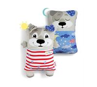 NICI 62291 Cagnolino di Peluche Fronte/Retro, Morbido Peluche per Le Coccole e i Giochi dei Piccoli Amanti degli Animali, Ideale per casa, Asilo o in Viaggio, 30 x 20 cm, Grigio