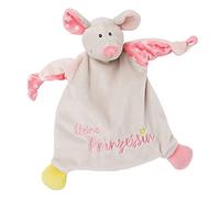 NICI Souris « Petite Princesse Doudou Kleine Prinzessin 25 x 25 cm Neonati Partire da 0 Mesi - Coperta Peluche Bambine, Stampa con Lettere, Colore Beige/Rosa, 46731