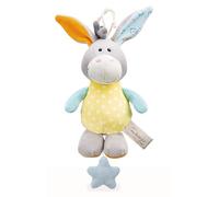 NICI- Music Box Donkey Asino Muziekdoos 18cm, Colore Gray, Small, 48901