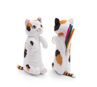 NICI- Astuccio Gatto della Fortuna 12x12x25cm Bianco-Morbido Fodero Ragazze e Donne, borsellino in Peluche Scolastico per Ufficio o Cosmetici, Colore, 61268