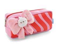 Molang 62791 - Astuccio con simpatico fiocco di peluche, per donne e ragazze, per la scuola, l'ufficio o come trousse per i cosmetici, 9 x 19 x 6 cm, rosa