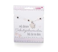 NICI- Braccialetto Guardian Piggy, Colore Bianco/Argento, 46052