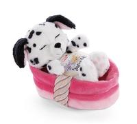NICI Cane con Cuccia 12 cm - Sleeping Pets Cucciolo di Dalmata, Bambini e Neonati - Pupazzo Imbottito per Le Coccole, i Giochi e la Nanna - Morbidi Animali di Peluche, Colore Bianco, 47891