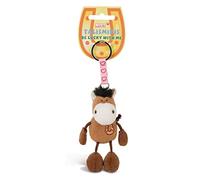 NICI Cavallo 7cm Talismano Marrone Forma di Animale con Anello per cordini e Portachiavi, Ciondolo Portafortuna per Borsa con Messaggio, 49381