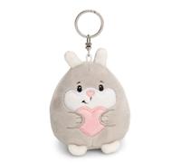 NICI Chill Coniglio con Cuore 8cm-Grigio-Compagno di Peluche per Zaino o Borsa, Charm coccola con Anello Metallico per Portachiavi | 61754, Colore