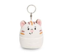 NICI Chill Gatto 8cm-Bianco-Compagno di Peluche per Zaino o Borsa, Charm coccola con Anello Metallico per Portachiavi | 61751, Colore