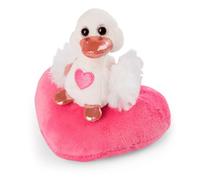 Nici Cigno Bianco D´amore Su Orsacchiotto A Cuore 10 Cm