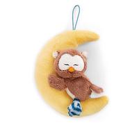 NICI Ciondolo in peluche Gufo Oscar da 9 cm e Luna, con occhiello