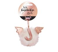 NICI- Ciondolo per Borsa con Pompon Protettivo, Lettera J, Colore Bianco/Oro, 0, 46979
