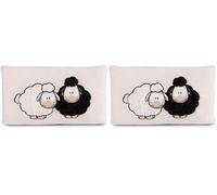 NICI cuscino di peluche Wooly Gang I Soffice cuscino di peluche con pecore per bambine, bambini e neonati I Cuscino rettangolare di peluche I 43 x 25cm - 49682 (Confezione da 2)