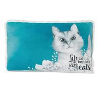 NICI- Cuscino Gatto Meowlina 43x25 cm, Colore Turchese, 43 x 25 cm, 48092