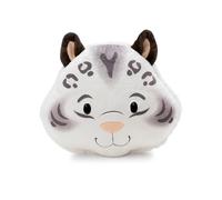 NICI Cuscino in peluche con motivo leopardo delle nevi Eleni Snowbell, morbido e ideale per le coccole di bambini e adulti, per casa, asilo o in viaggio, 35 x 30 cm, bianco - 62443