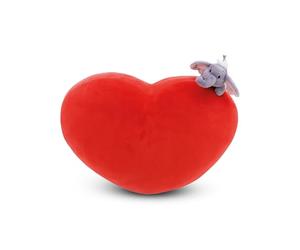 NICI cuscino Love elefante a forma di cuore 42x27cm con elefante di peluche 12cm rosso - Soffice cuscino morbido per bambini, bambine, neonati e amanti dei peluche - 61491