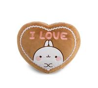 NICI Cuscino MOLANG Cuore Pan di Zenzero, 35 x 28,5 cm - 63303 | Morbido e decorativo per cameretta e casa, perfetto per letto, divano o poltrona, splendida idea regalo