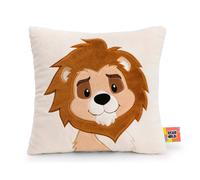 NICI Morbido Cuscino in Tessuto Peluche per Bambini e Adulti, Ideale per casa, Asilo o in Viaggio, Motivo: Leone, 30 x 30 cm, Marrone - 62750