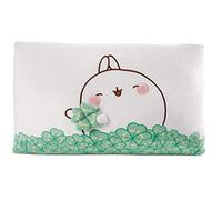 NICI- Cuscino Rettangolare MOLANG con Trifoglio 43x25cm, Colore Bianco, 48878