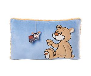 NICI- Cuscino Rettangolare Orso Mielo 43x25cm Green, Colore Beige, 43 x 25 cm, 48787