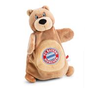 NICI Doudou e burattino da Mano Berni 2 in 1, con Logo del Bayern Monaco, Morbido doudou per Neonati e Bambini Piccoli, Unisex, 26 x 25 cm, Marrone - 63175