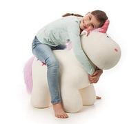 NICI- Einhorn 80cm stehend, Hart gefüllt zum Sitz 40126 - Unicorno Theodor Animale Seduta 80 cm, Portata Fino a 100 kg, Peluche XXL per Bambini, Colore Bianco