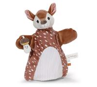 NICI Cerbiatto doudou 2 in 1, morbido peluche marionetta per neonati e bambini, per giocare, afferrare, coccolare e scoprire, 26 x 25 cm, marrone - 61855