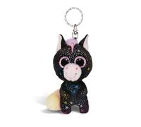 NICI Glubschis 62591 Vita-Mi Portachiavi in peluche a forma di unicorno, compagno fedele per lo zaino o la borsa di grandi e piccini, 9 cm, nero