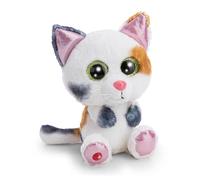 NICI GLUBSCHIS Calli Malli, morbido gatto calico di peluche, da coccolare e con cui giocare, per bambini e adulti, fantastica idea regalo, 15 cm, bianco - 63044