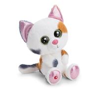 NICI GLUBSCHIS Calli Malli, morbido gatto calico di peluche, da coccolare e con cui giocare, per bambini e adulti, fantastica idea regalo, 25 cm, bianco - 63056