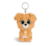 NICI Glubschis Cane Lollidog 9 cm, con Grandi Occhi Glitterati, Peluche con Portachiavi, 46312, Cranberry