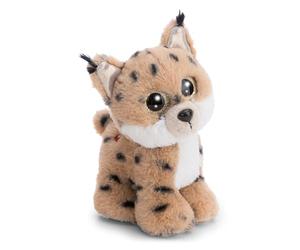 NICI GLUBSCHIS Lenzo, morbida lince di peluche, da coccolare e con cui giocare, per bambini e adulti, fantastica idea regalo, 15 cm, marrone - 63054