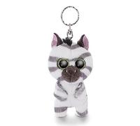 NICI Glubschis: L'Originale - Portachiavi Zebra Mankalita 9 cm - Giocattoli Zoo - Simpatico Ciondolo Animale per cordini e Porta Chiavi - Peluche Piccoli Ragazzi, Strisce, Colore Bianco/Grigio, 46943