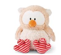 Nici Gufo di peluche Owluna con testa girevole, 35 cm, beige/rosa, 35 cm, 46096