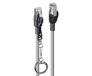 NICI Key Ring Classic Bear (Lindy 0.3m Cat.6A S/FTP Locking Network Cable, Grey) NEW