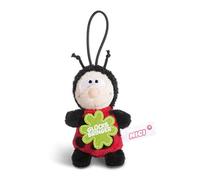 NICI Leaf 44860 - Ciondolo a Forma di Coccinella con Scritta Portafortuna, 8 cm, Colore: Rosso/Nero
