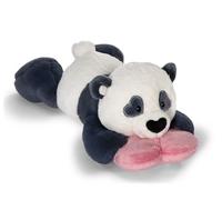 NICI Love 62613 Panda di peluche con cuore, morbido e tenero pupazzo per coccole e giochi, per adulti e bambini, 20 cm, nero