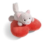 NICI Love Cat Gatto soffice 13 cm sdraiato su Cuore Grigio-Simpatico Peluche sostenibile con Imbottitura Morbida per Giochi e Coccole, Perfetto Come Idea Regalo per Bambini e Adulti, 49404