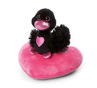 NICI Love Cigno di Peluche su Cuore, 10cm, Nero I Pupazzo Imbottito per Bambine, Bambini e Neonati I Animale di Pezza per i Giochi, le Coccole e la Nanna - 48265