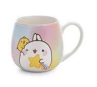 NICI Molang 62224 Tazza Mug in Porcellana con Manico, Motivo Molang e Stella cadente, per Bevande Fredde e Calde Come tè o caffè, 400 ml, 8 x 9 cm, Multicolore