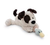 Nici Green: cane di peluche con paperella - sdraiato, bianco, 30 cm