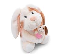 NICI Morbido coniglio di peluche, 20 cm, 6 cm, beige - 62841 | Con cucciolo di coniglio, morbido e coccoloso per gioco e tenerezza, ideale per bambini e adulti, bella idea regalo