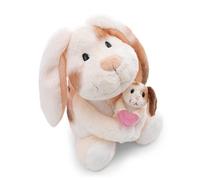 NICI Morbido coniglio di peluche (20 cm) con cucciolo di coniglio (6 cm), da coccolare e con cui giocare, per bambini e adulti, fantastica idea regalo, beige - 62841
