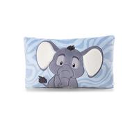 NICI Morbido Cuscino in Tessuto Peluche per Bambini e Adulti, Ideale per casa, Asilo o in Viaggio, Motivo: Elefante, 43 x 25 cm, Grigio - 62752