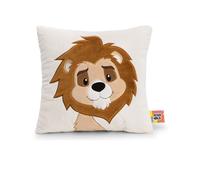 NICI Morbido Cuscino in Tessuto Peluche per Bambini e Adulti, Ideale per casa, Asilo o in Viaggio, Motivo: Leone, 30 x 30 cm, Marrone - 62750