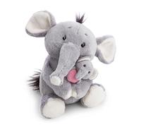 NICI Morbido elefante di peluche (20 cm) con cucciolo di elefante (6 cm), da coccolare e con cui giocare, per bambini e adulti, fantastica idea regalo, grigio - 62842