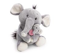 NICI Morbido elefante di peluche (20 cm) con cucciolo di elefante (6 cm), da coccolare e con cui giocare, per bambini e adulti, fantastica idea regalo, grigio - 62842
