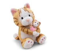 NICI Morbido gatto di peluche (20 cm) con cucciolo di gatto (6 cm), da coccolare e con cui giocare, per bambini e adulti, fantastica idea regalo, marrone - 62843