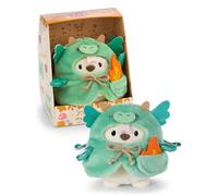 NICI mymochi 62585 Set di peluche, orso polare Snono con fiamma e costume da drago, morbido e simpatico pupazzo Kawaii per coccole e giochi, 8 cm, beige, confezione regalo da 8,5 x 6,5 x 10 cm, Colore