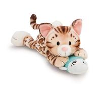 NICI 62152 Gatto del Bengala di Peluche con pesciolino, Morbido, tenero Pupazzo per Coccole e Giochi, per Adulti e Bambini, 30 cm, Marrone, Colore