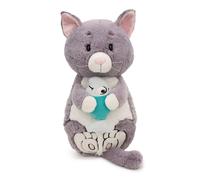 NICI 62166 Gatto di Peluche Morbido con pesciolino, tenero Pupazzo per Coccole e Giochi, per Adulti e Bambini, 40 x 20 cm, Grigio, Colore